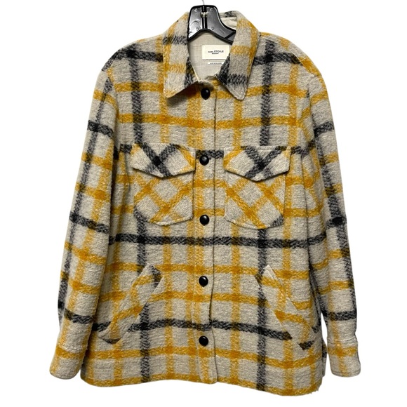 ISABEL MARANT ETOILE Gast Check Wool Blend Jacket 10/XL